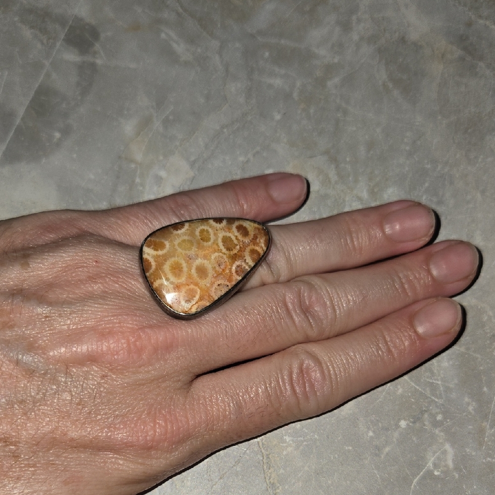 925 Starborn Fossilized Coral Ring